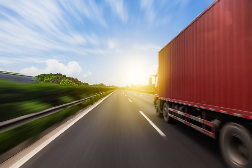 Truck on highway